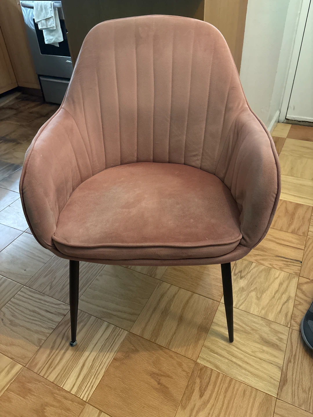 Pink Velvet Accent Chair