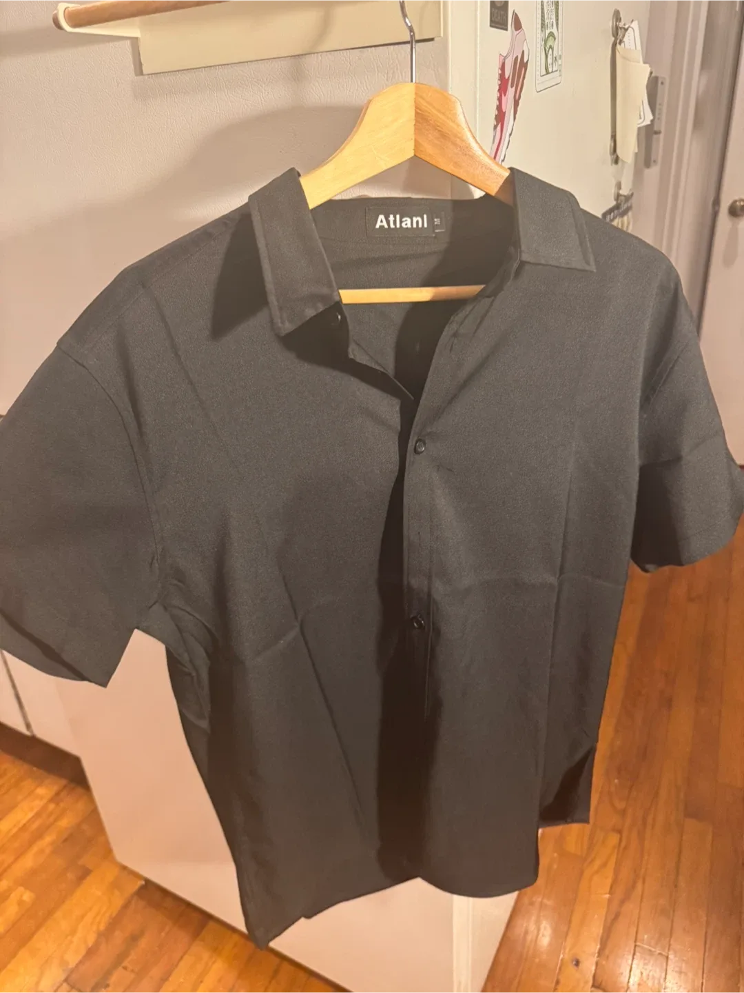 Atlani Black Short Sleeve button down Shirt - Size 36