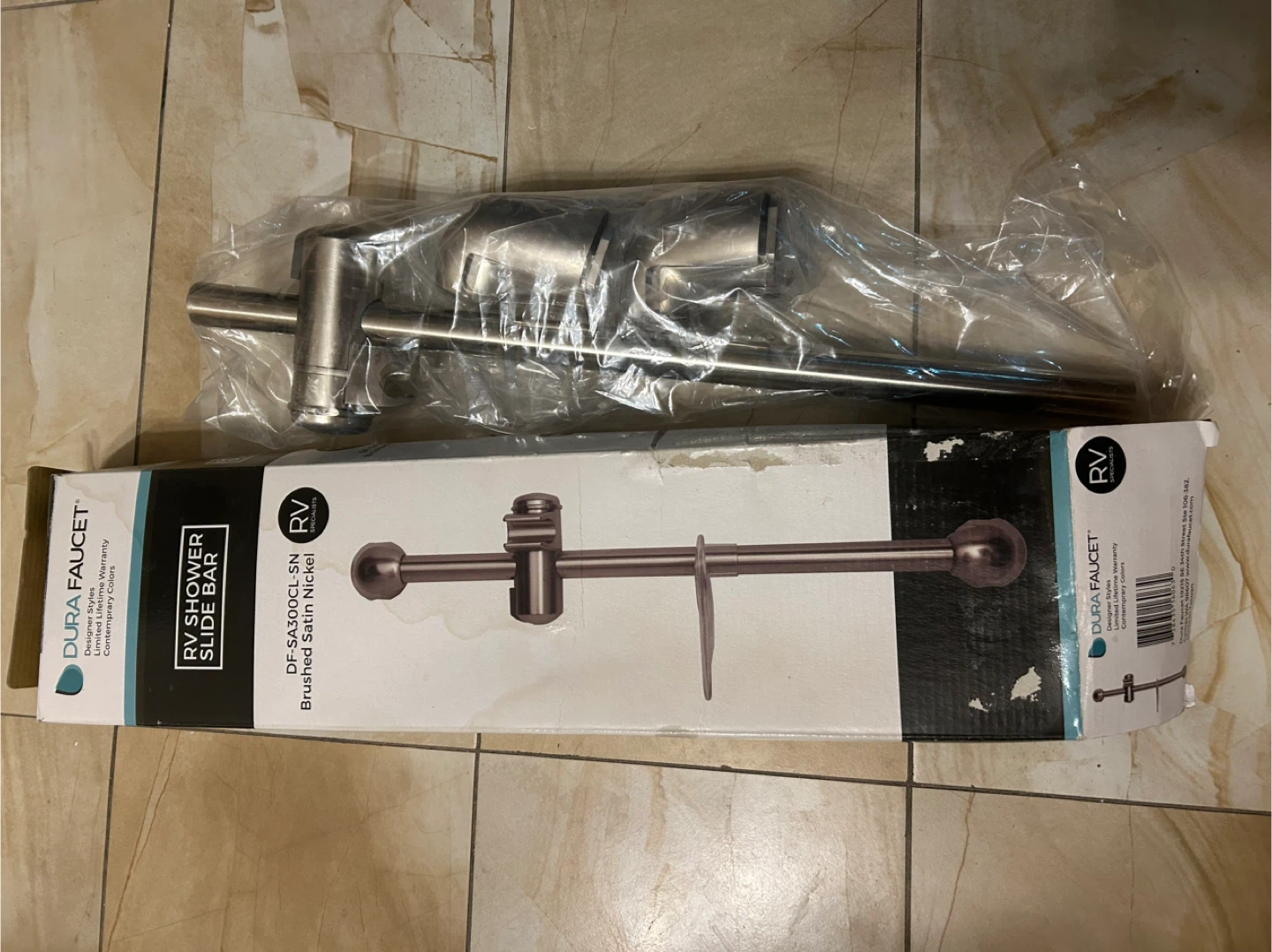 Dura Faucet RV Shower Slide Bar - Brushed Nickel