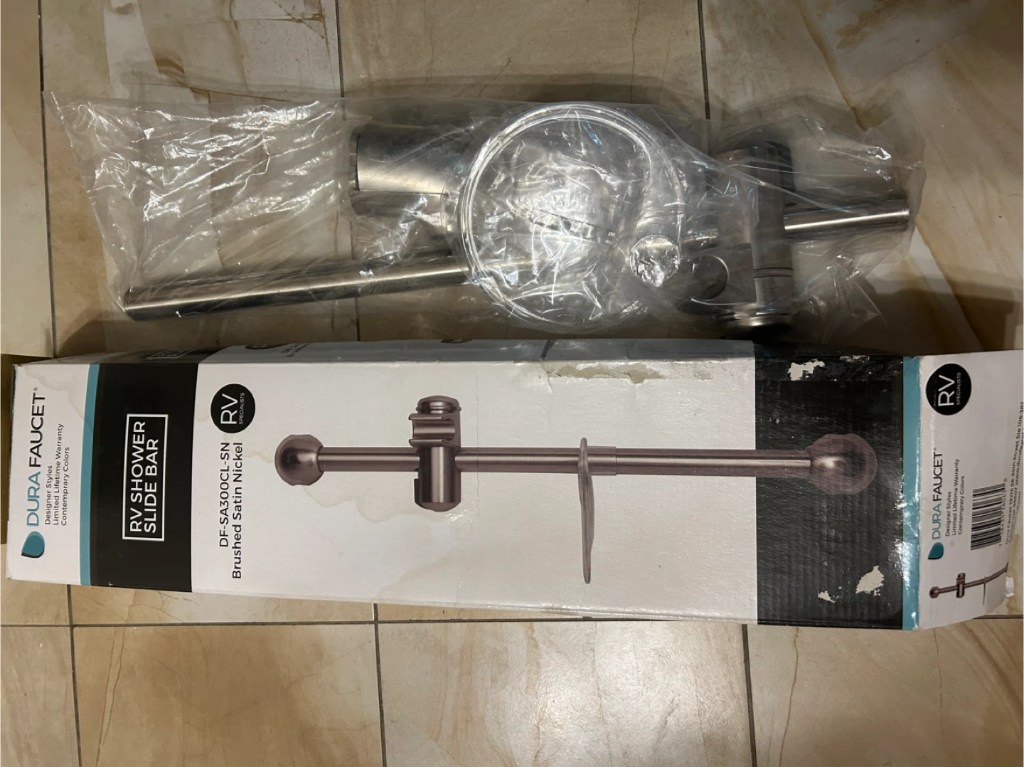 Dura Faucet RV Shower Slide Bar - Brushed Nickel - photo 2