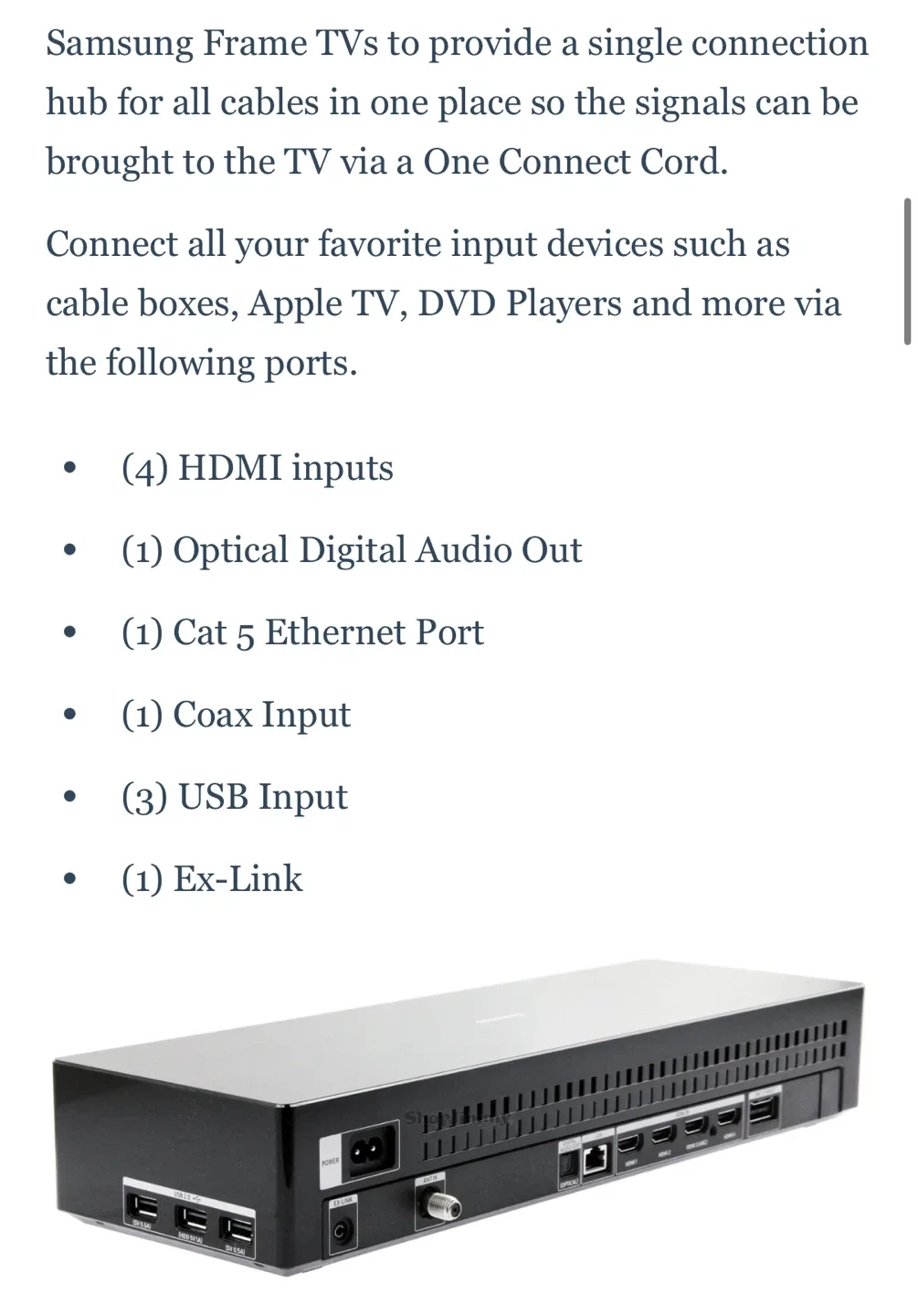 Samsung One Connect Box image indicator(9)