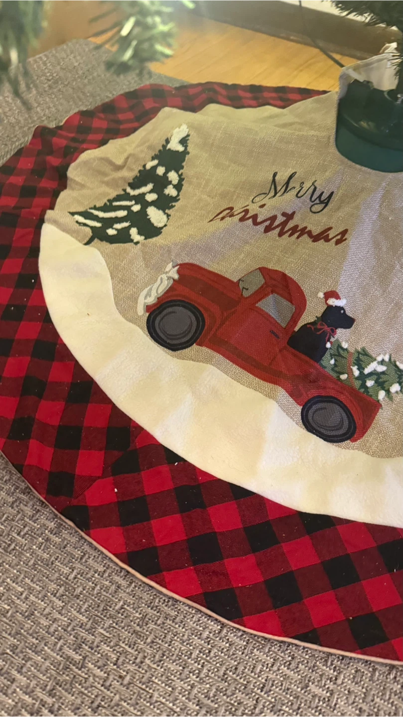 Christmas Tree Skirt - Red & Black Plaid - photo 3