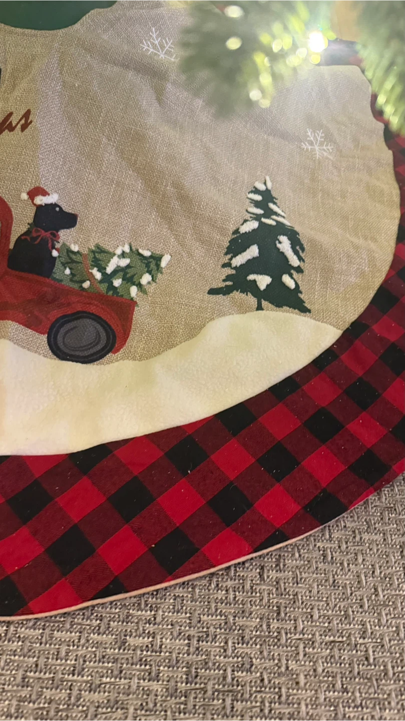 Christmas Tree Skirt - Red & Black Plaid - photo 2