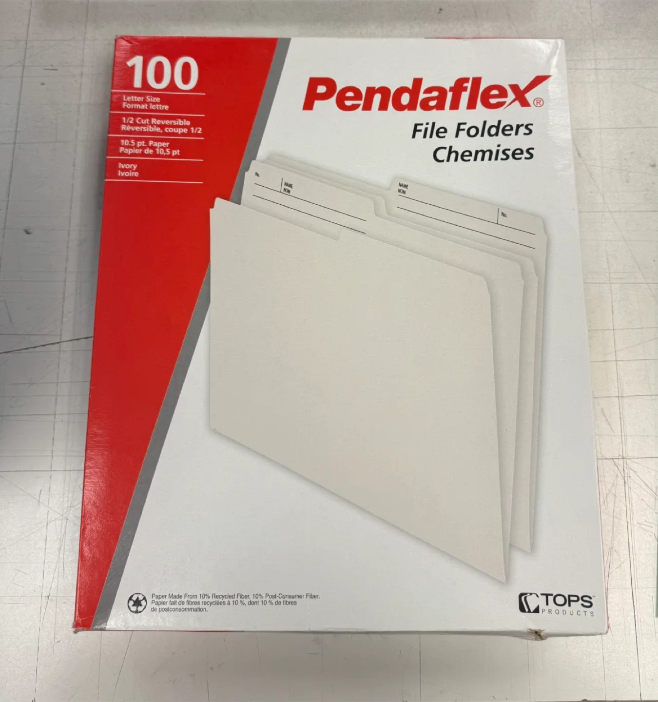 Pendaflex Ivory File Folders - New in box 81 pcs