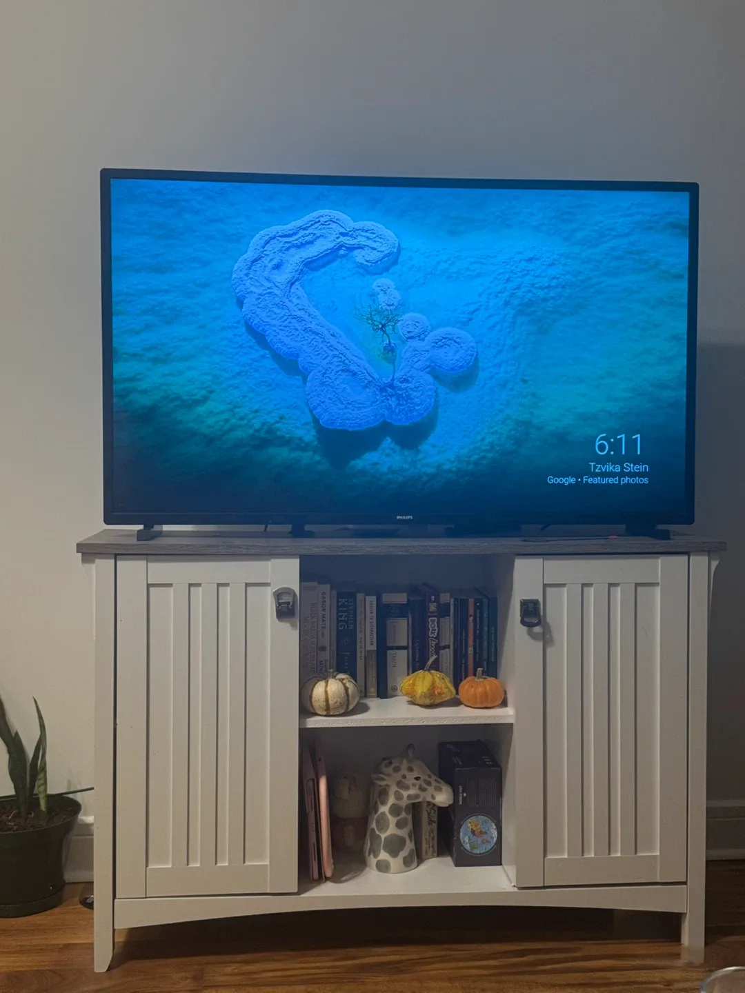 White TV Stand with Storage image indicator(2)