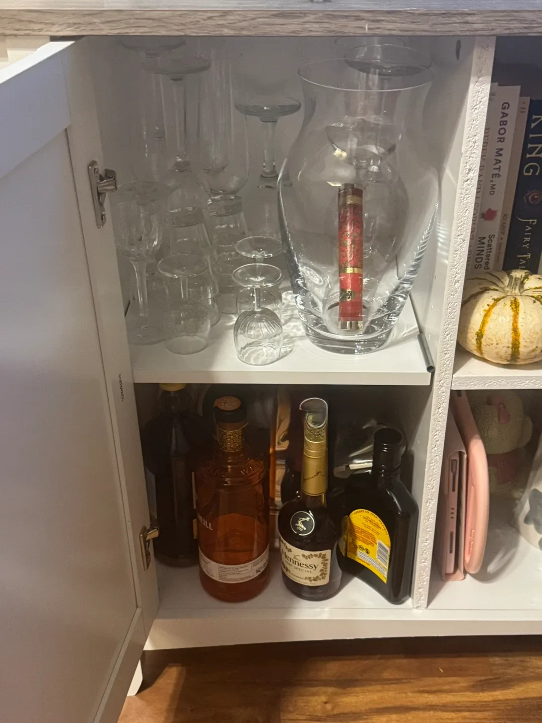 White TV Stand with Storage image indicator(4)