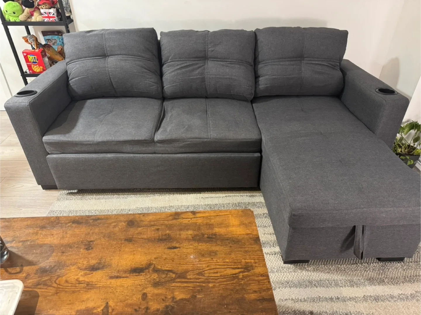 Grey Sectional Sofa with Storage image indicator(4)