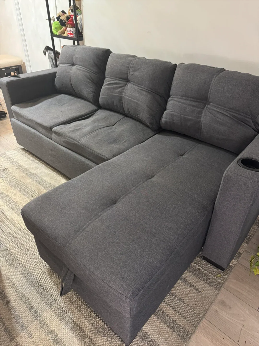 Grey Sectional Sofa with Storage image indicator(2)