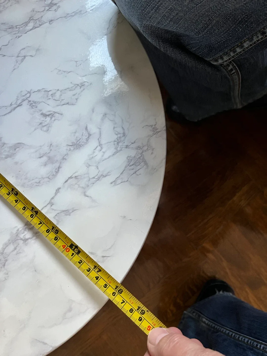 Marble Look Accent Table - 18" Height image indicator(3)