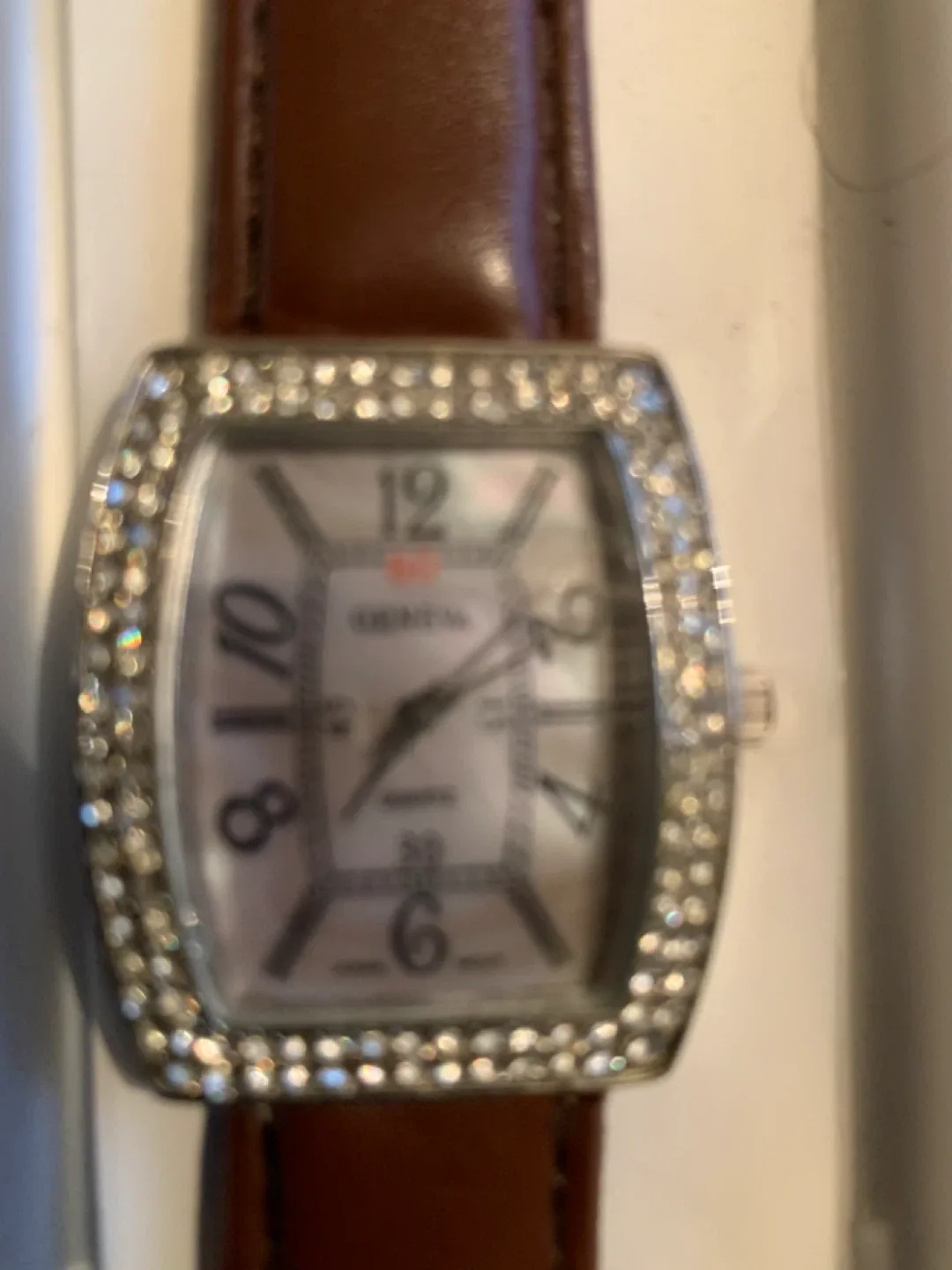 Geneva Brown Leather Strap Watch