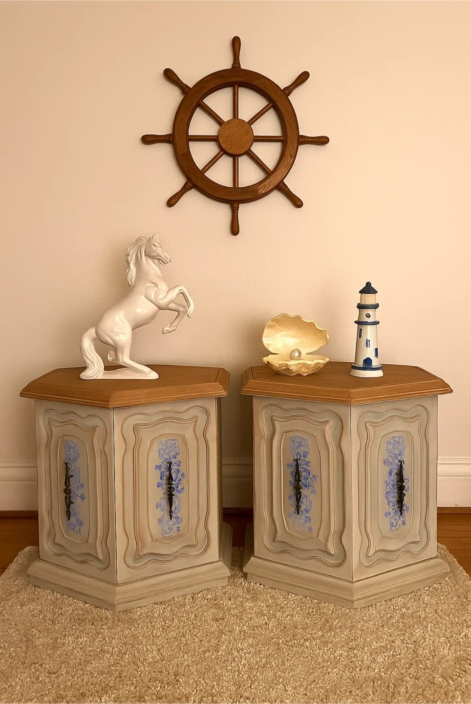 Pair of Vintage French Provincial Nightstands