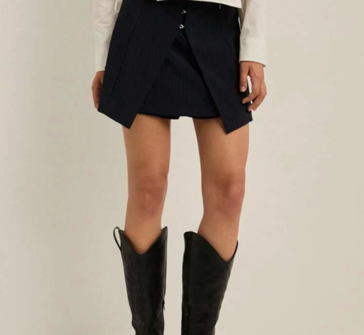 Babaton Black Pinstripe Mini Skirt image indicator(2)