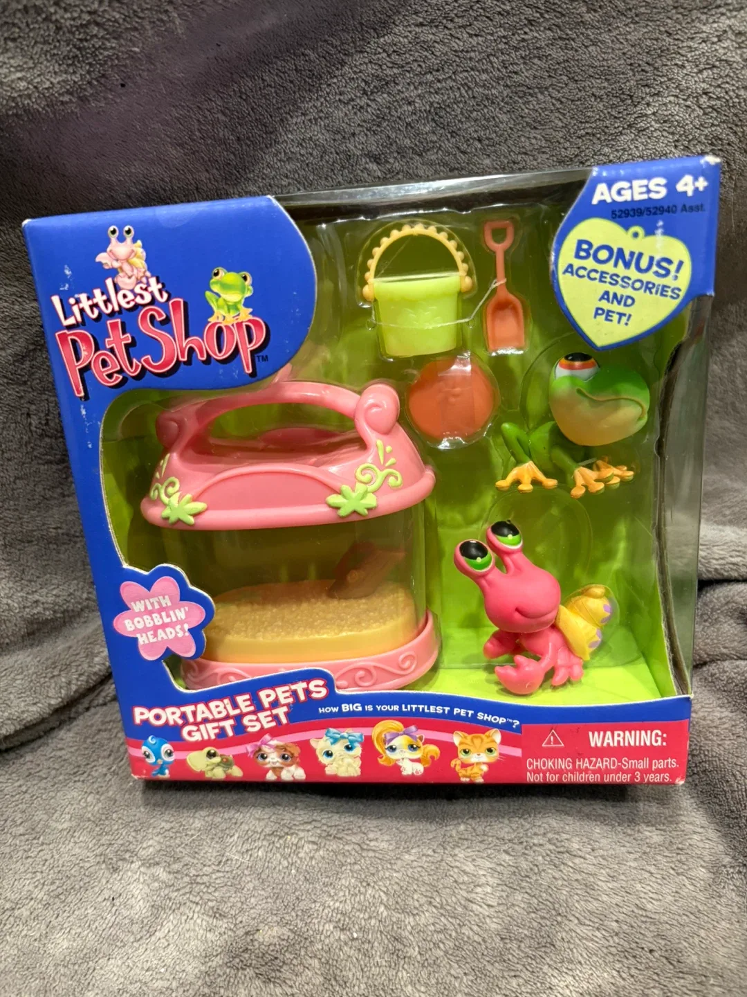 Littlest pet shop hermit, crab, and frog set nib