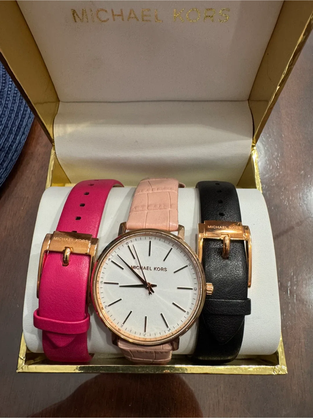 Michael Kors Watch Pyper Leather Strap Set MK2775 38mm New