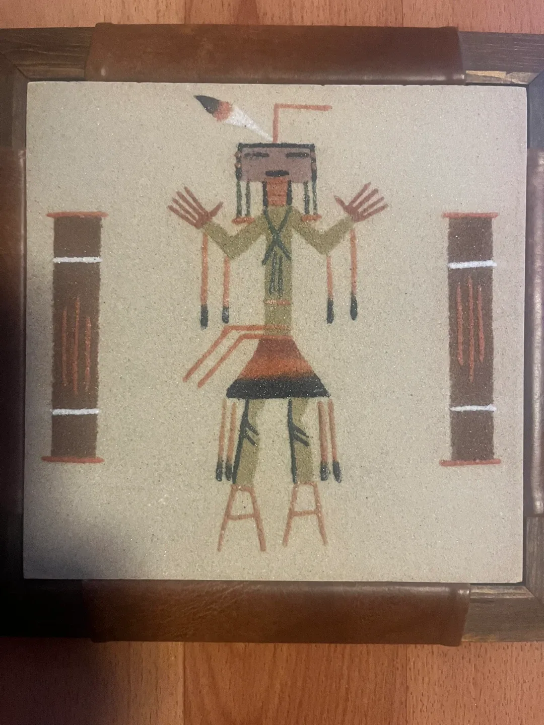 Native American Sand Art in Wood Frame image indicator(2)