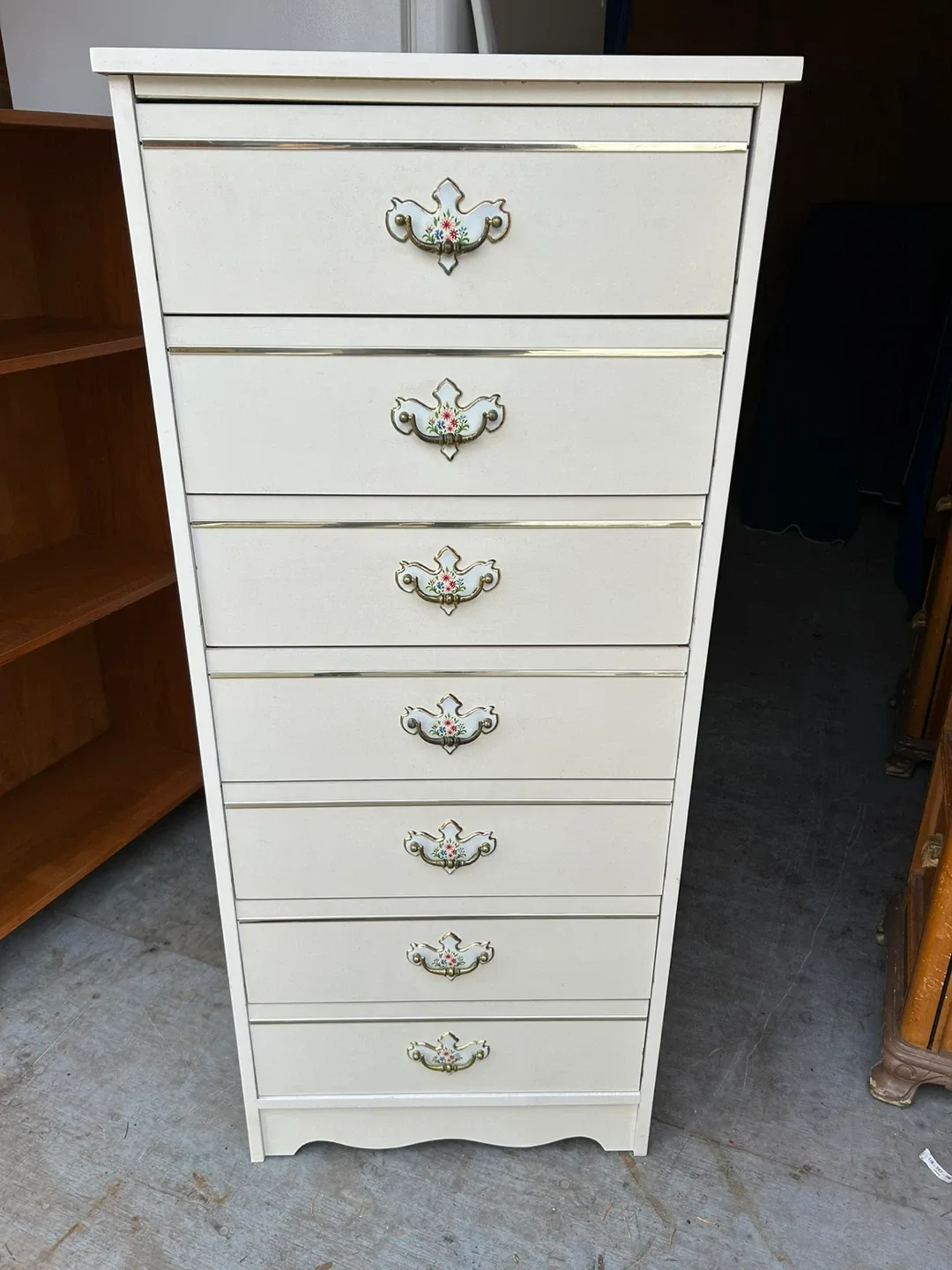Tall White 7-Drawer Dresser and nightstand