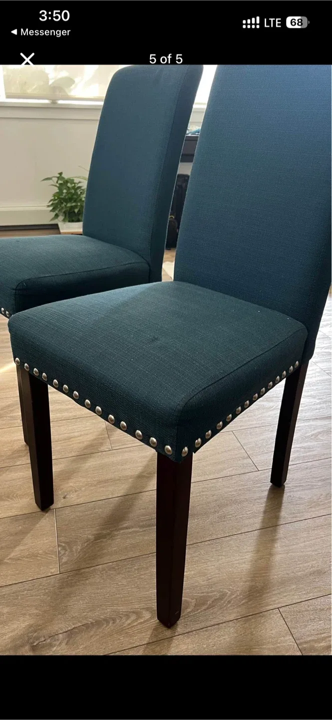Set of 2 Teal Dining Chairs image indicator(5)