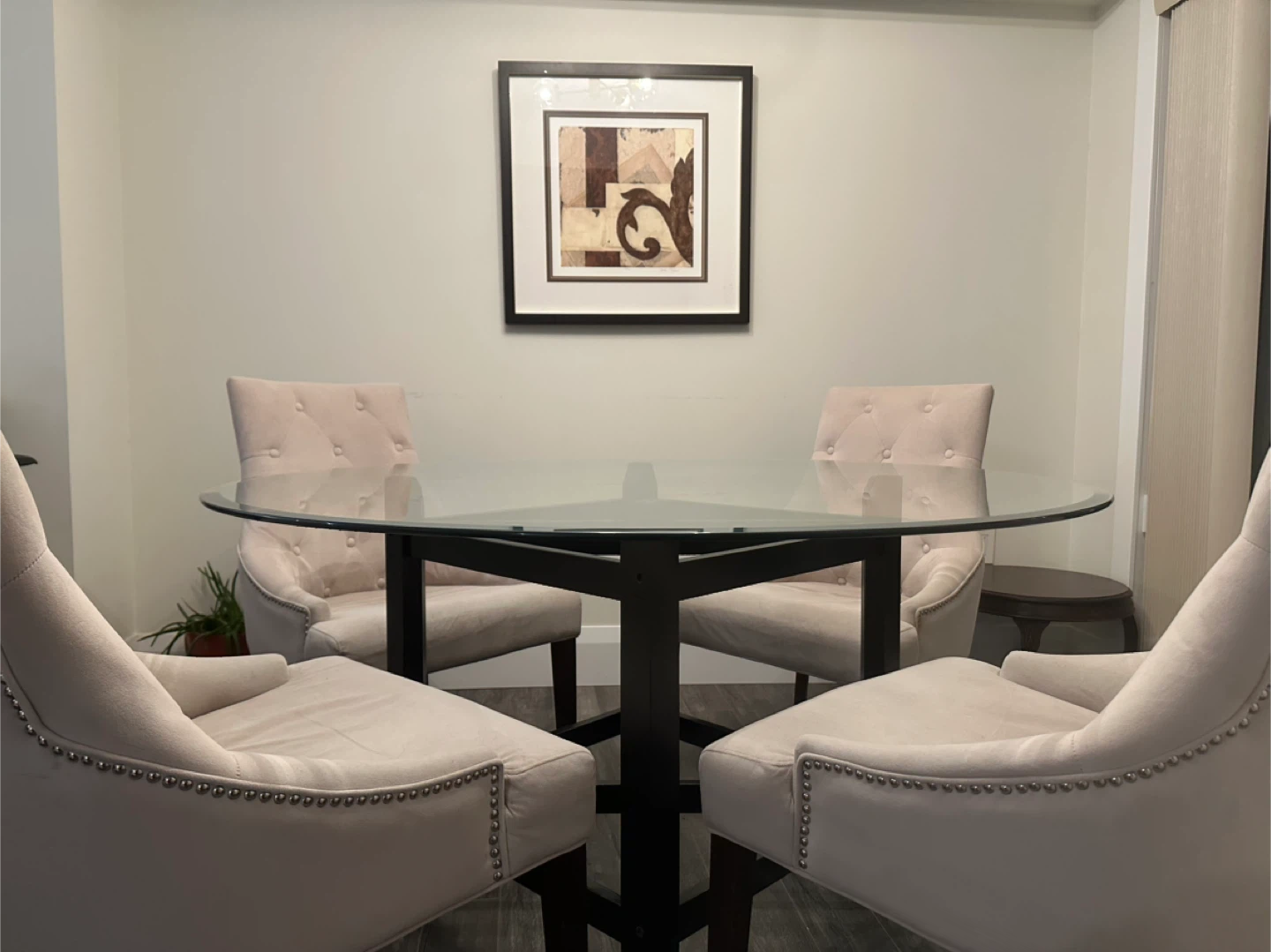 Glass Round Dining Table with 4 Chairs - photo 3