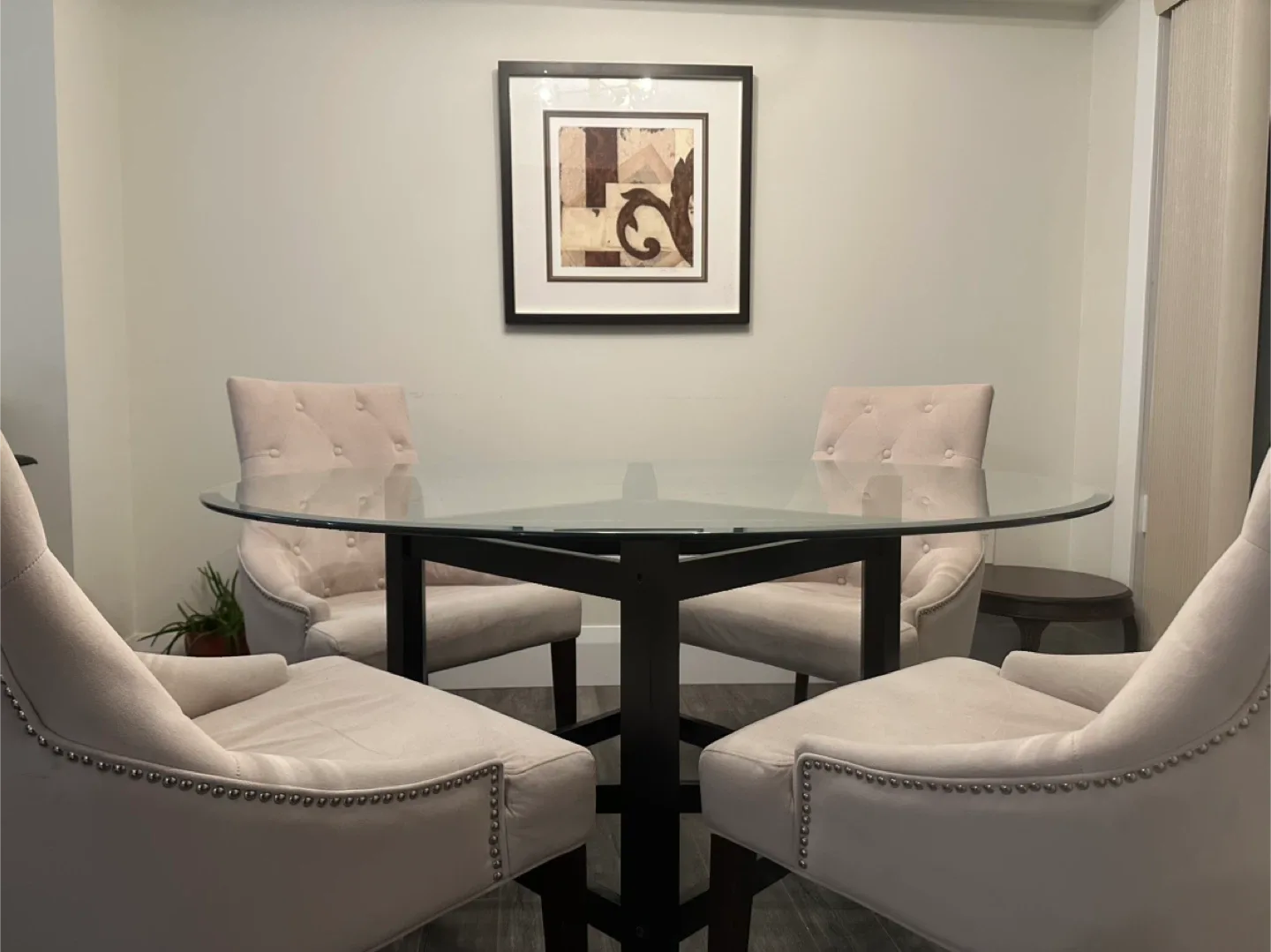 Glass Round Dining Table with 4 Chairs image indicator(3)