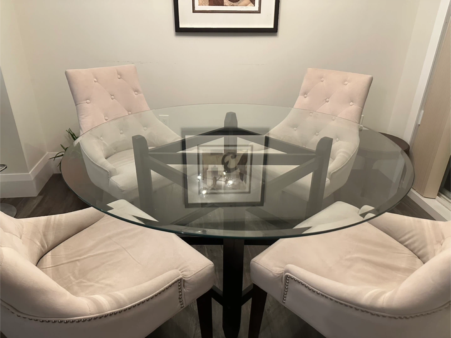 Glass Round Dining Table with 4 Chairs - photo 4