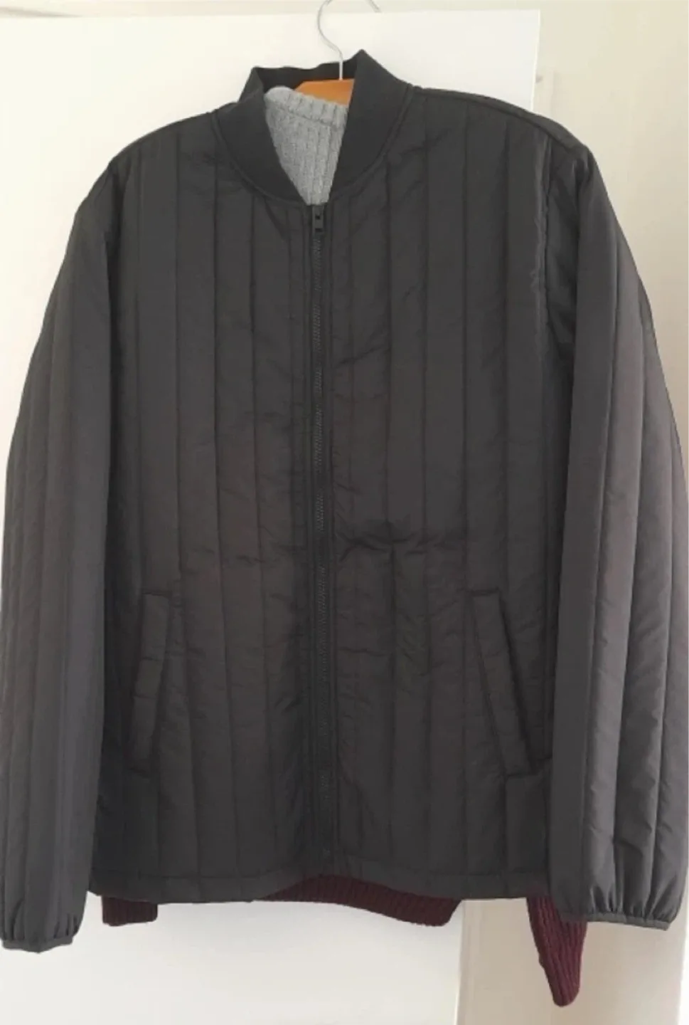 Black Quilted Bomber Jacket