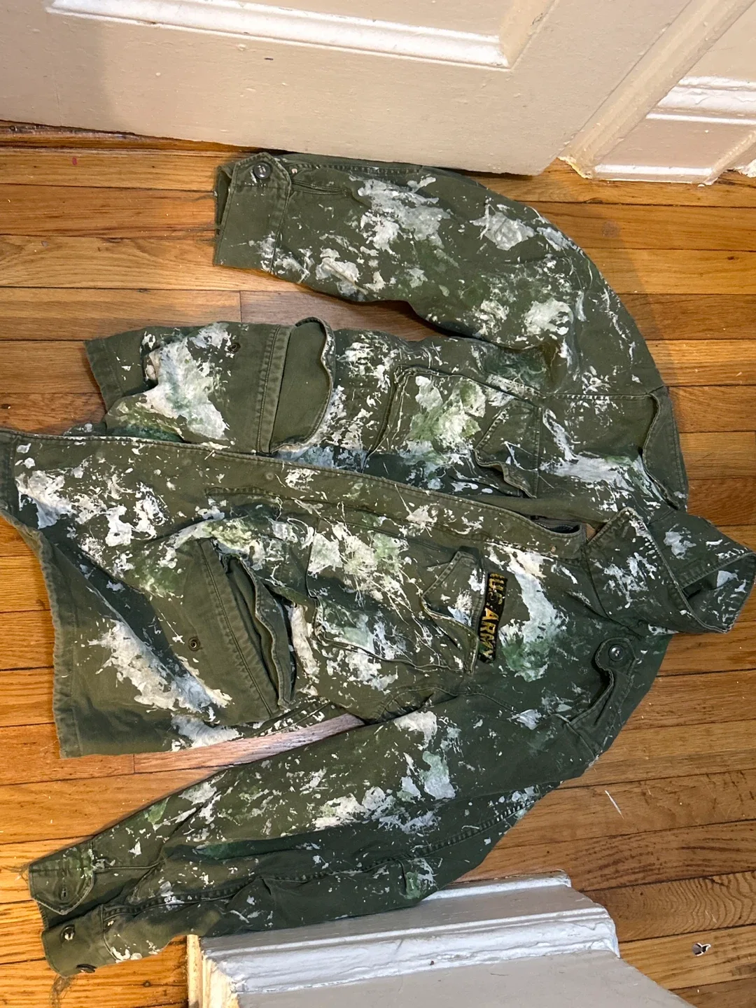 Large Vintage Military Hand painted Jacket