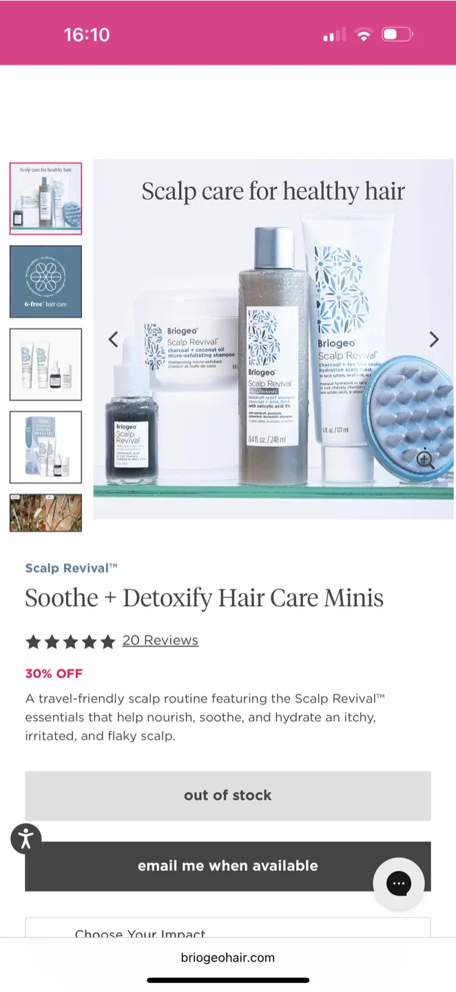 Briogeo Scalp Revival Soothe + Detoxify Hair Care Minis image indicator(5)