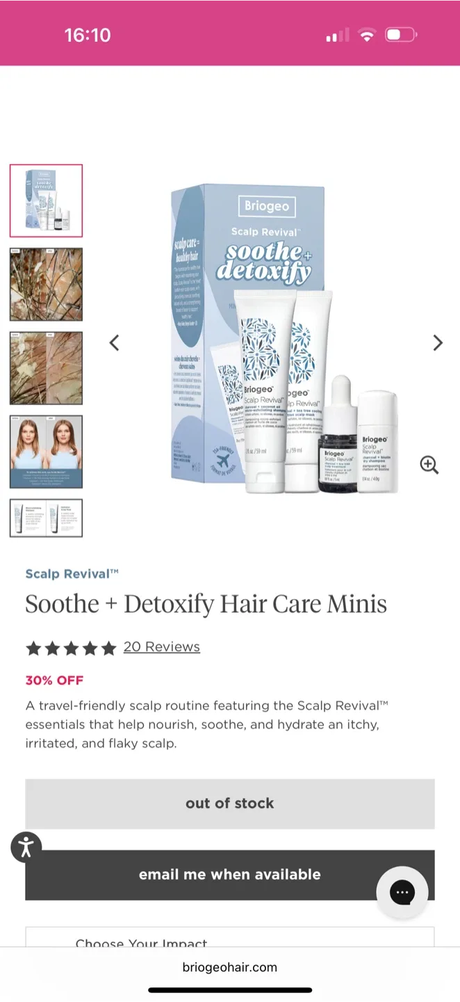 Briogeo Scalp Revival Soothe + Detoxify Hair Care Minis image indicator(2)