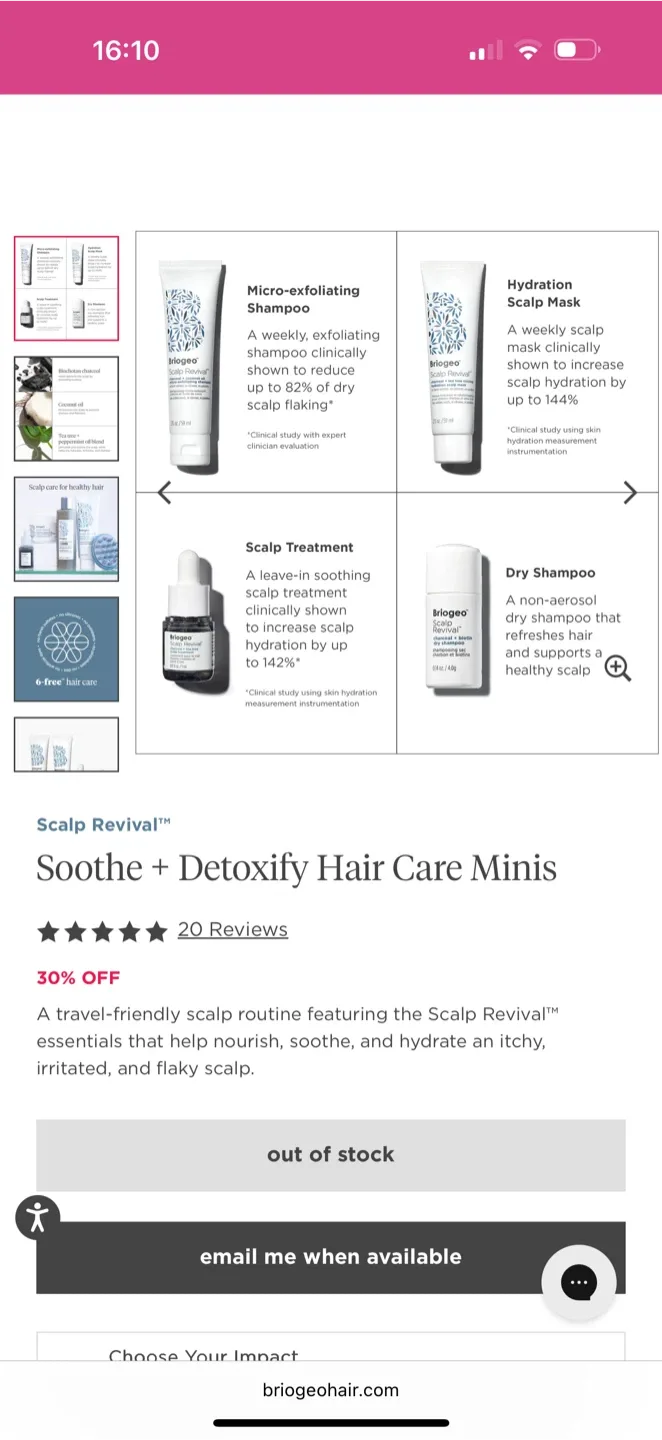 Briogeo Scalp Revival Soothe + Detoxify Hair Care Minis image indicator(3)