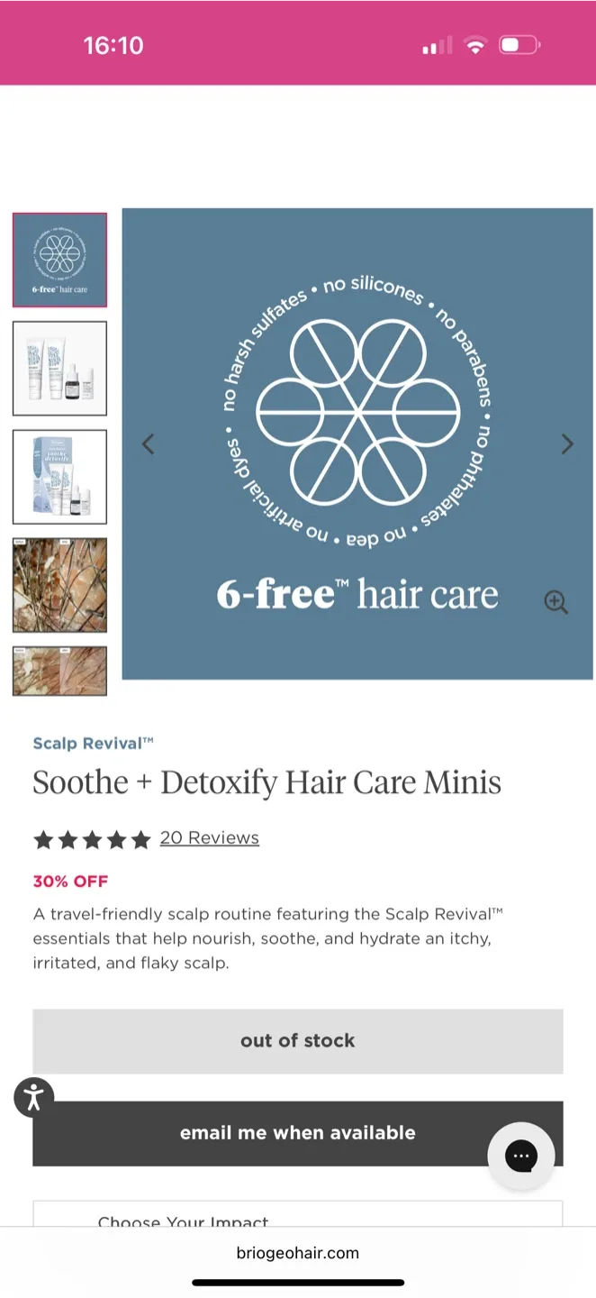 Briogeo Scalp Revival Soothe + Detoxify Hair Care Minis image indicator(6)