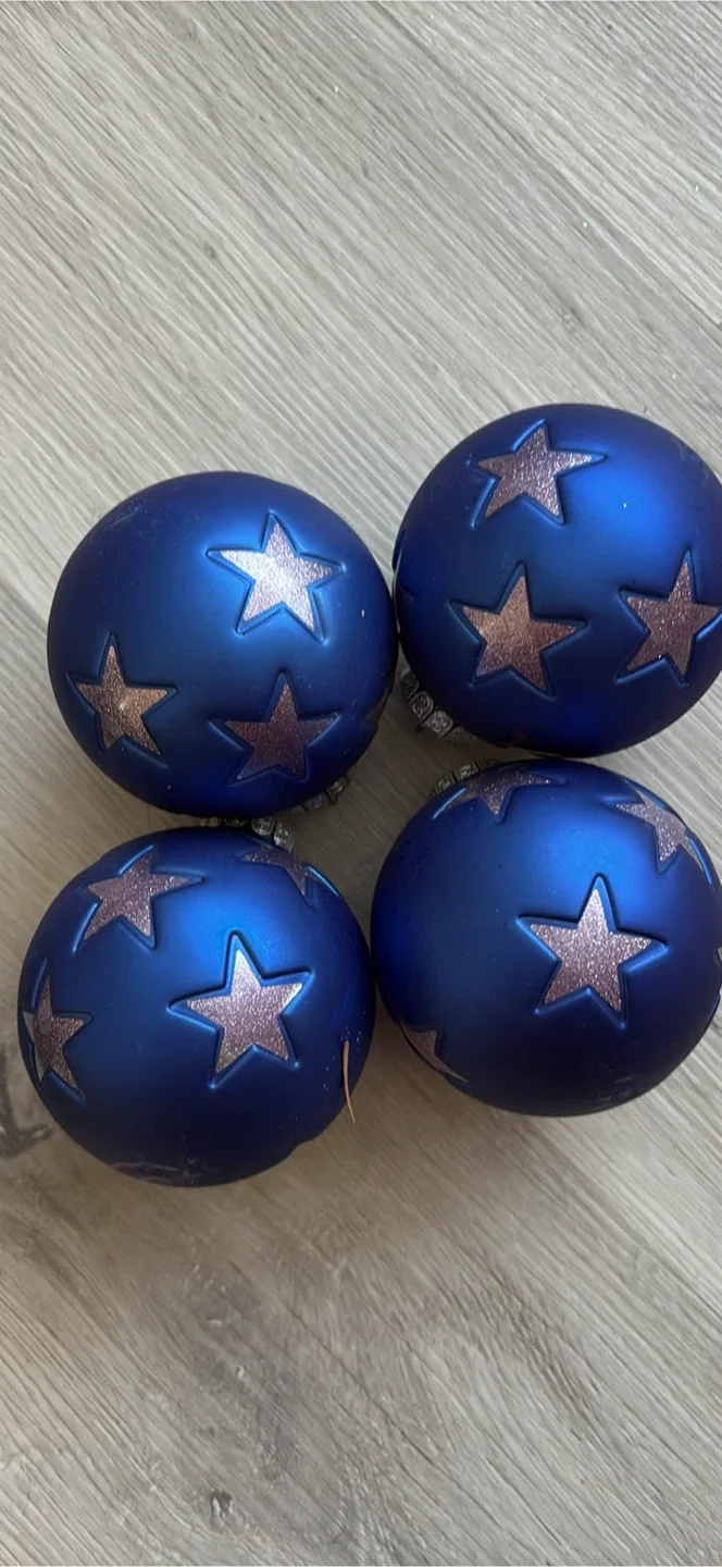 Blue Christmas Ornaments - Set of 4 image indicator(2)