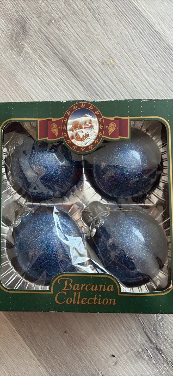 Blue Christmas Ornaments - Set of 4