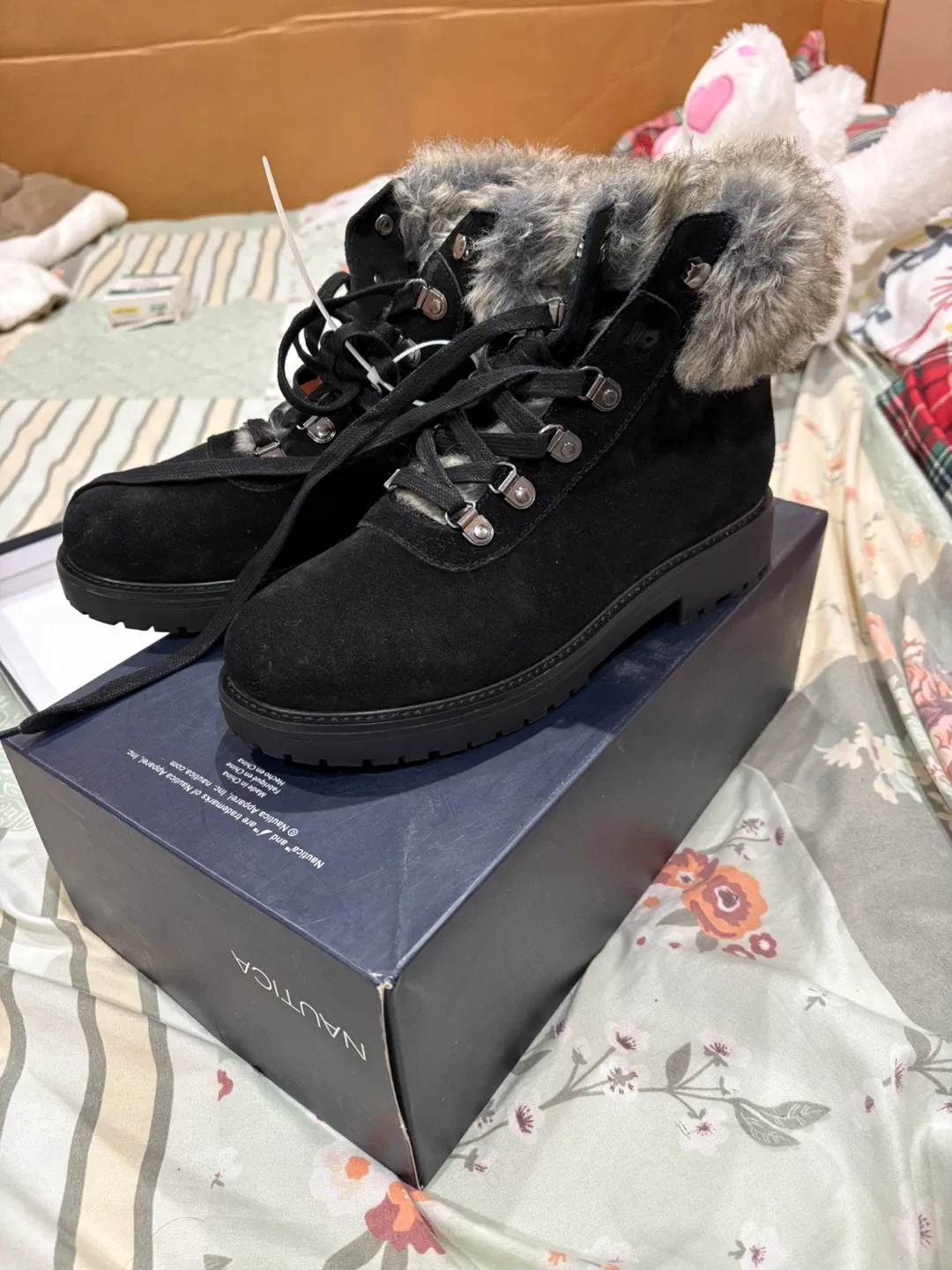 Black Suede Winter Boots