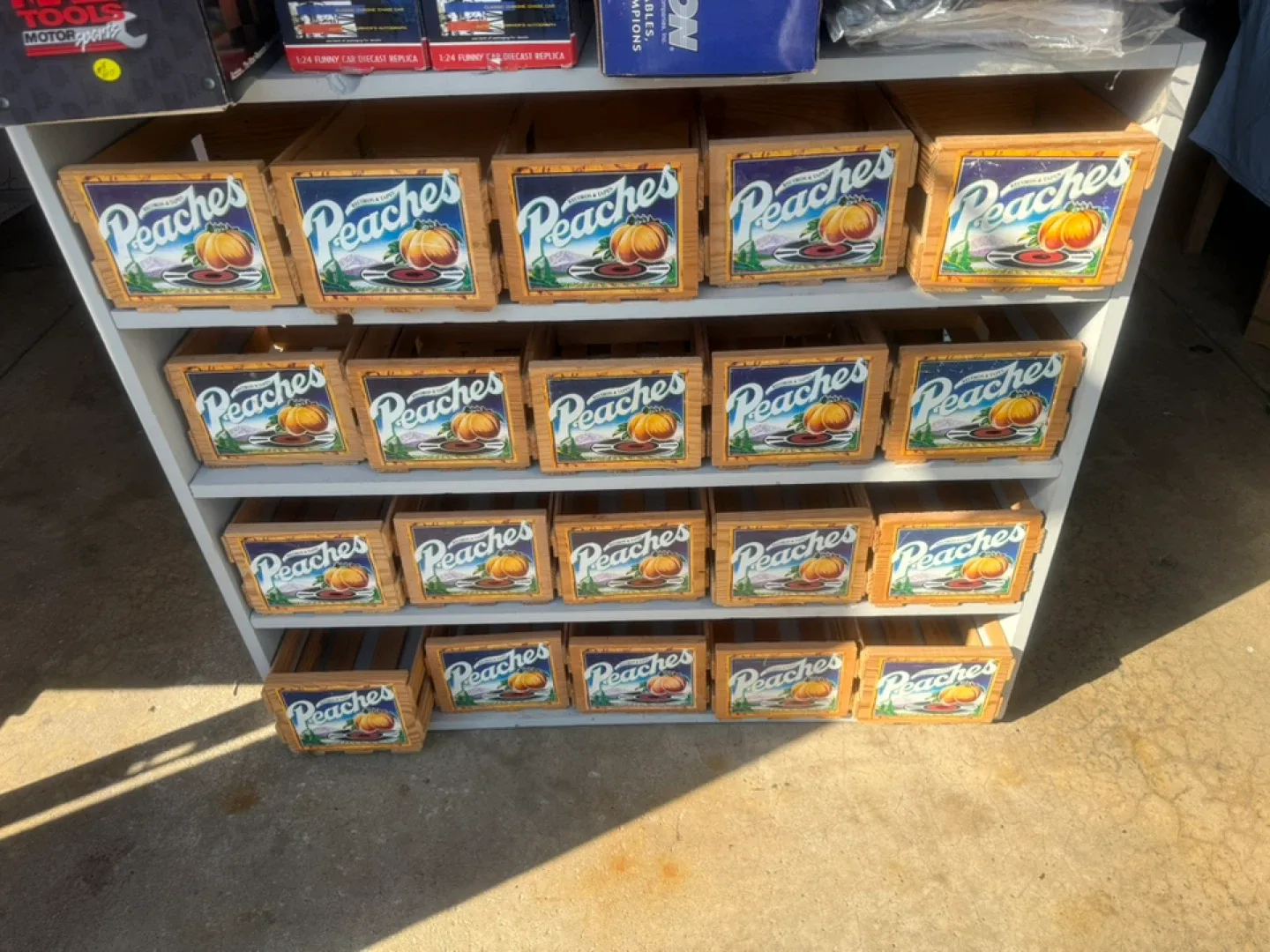 Vintage Peaches Wooden Fruit Crates