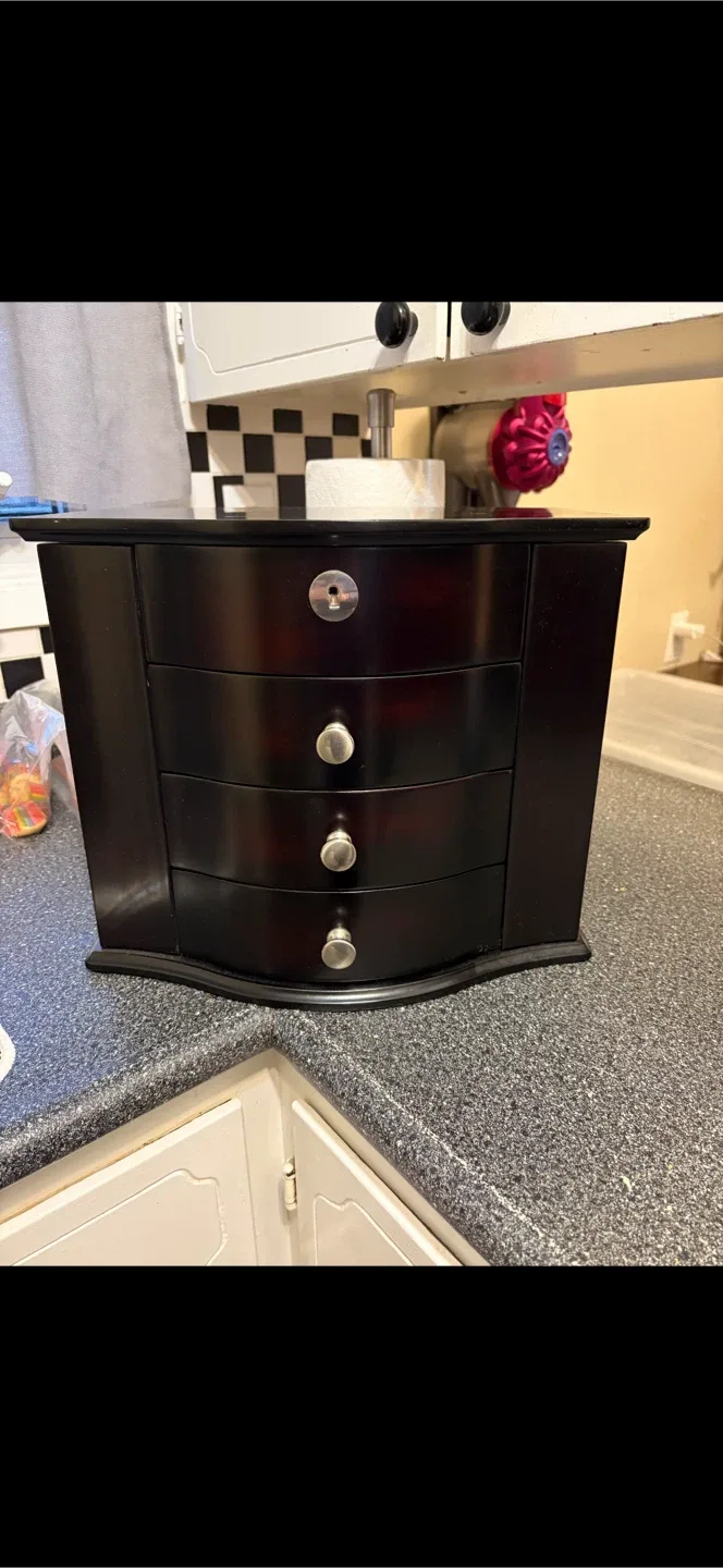 Dark Brown Wooden Jewelry Box