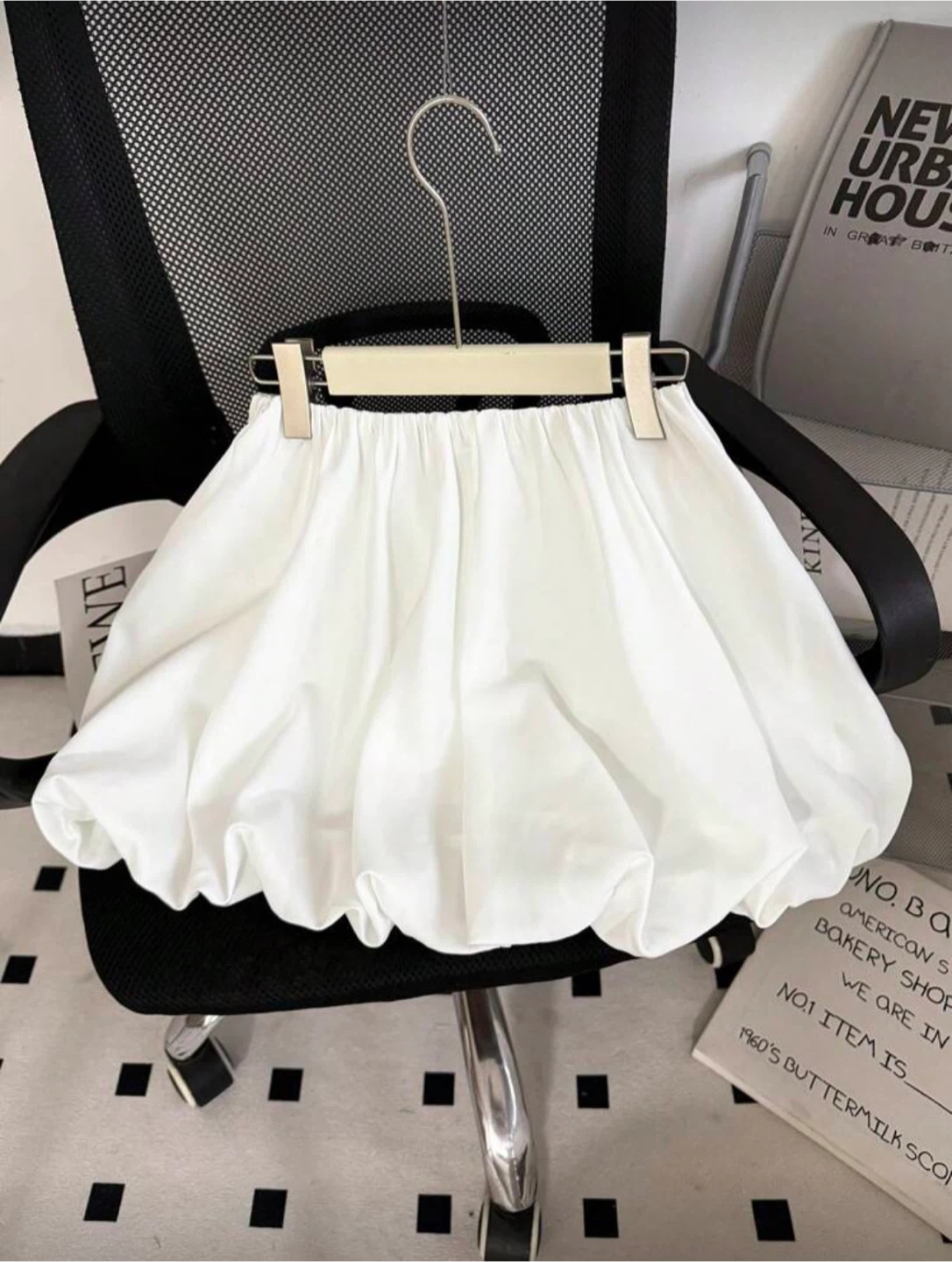 White Balloon Style Mini Skirt