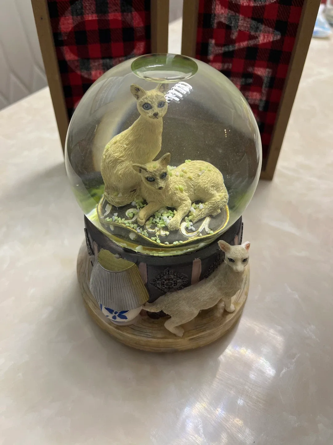 Kicare Cats Snow Globe Music Box image indicator(3)