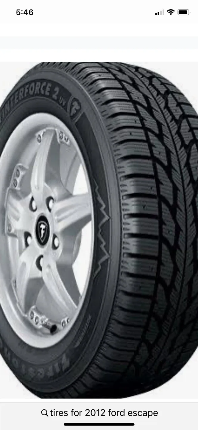 Set of 4 winter tires for 2012 Ford Escape.