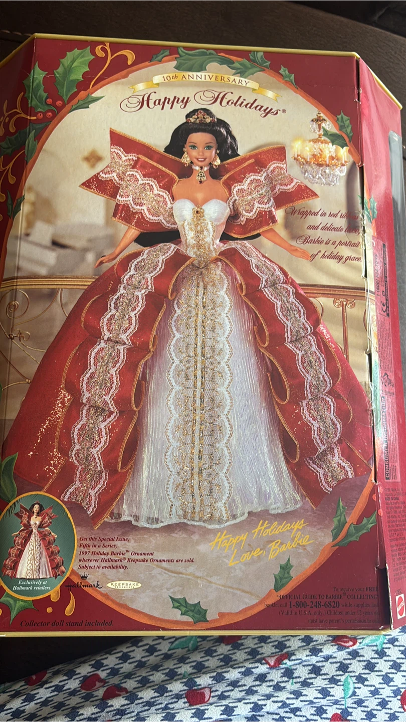 10th Anniv. Happy Holidays Barbie Doll - photo 2