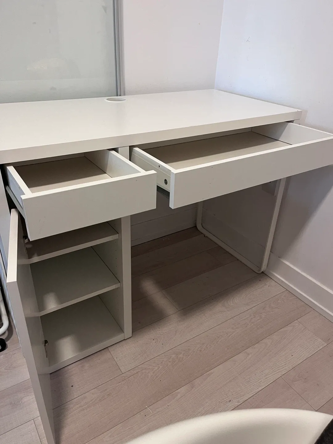White Desk with Storage