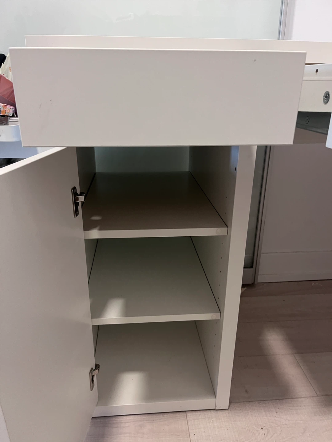 White Desk with Storage - photo 2
