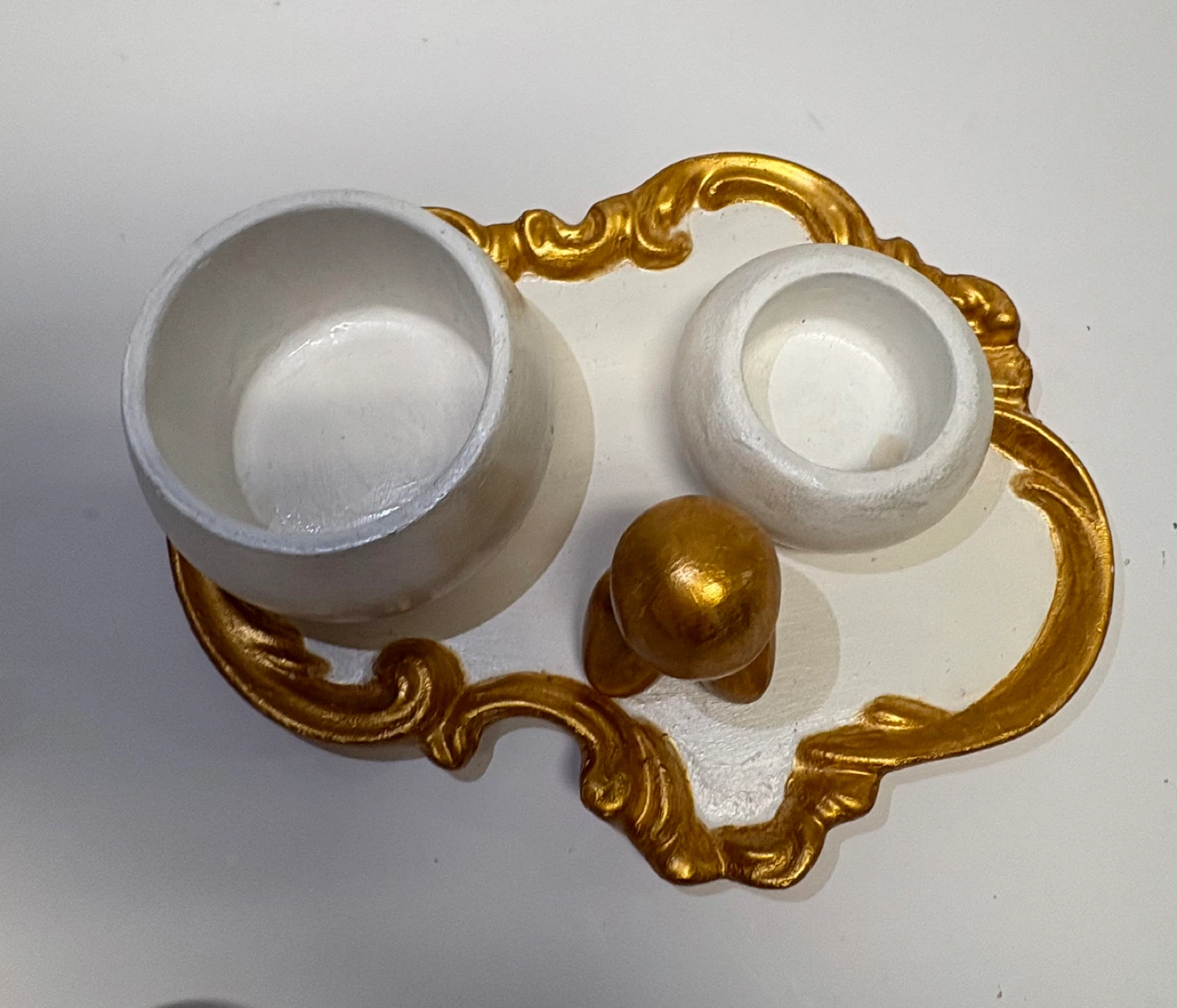 Elegant White Ceramic Incense Burner Set with Gold Accents - photo 4