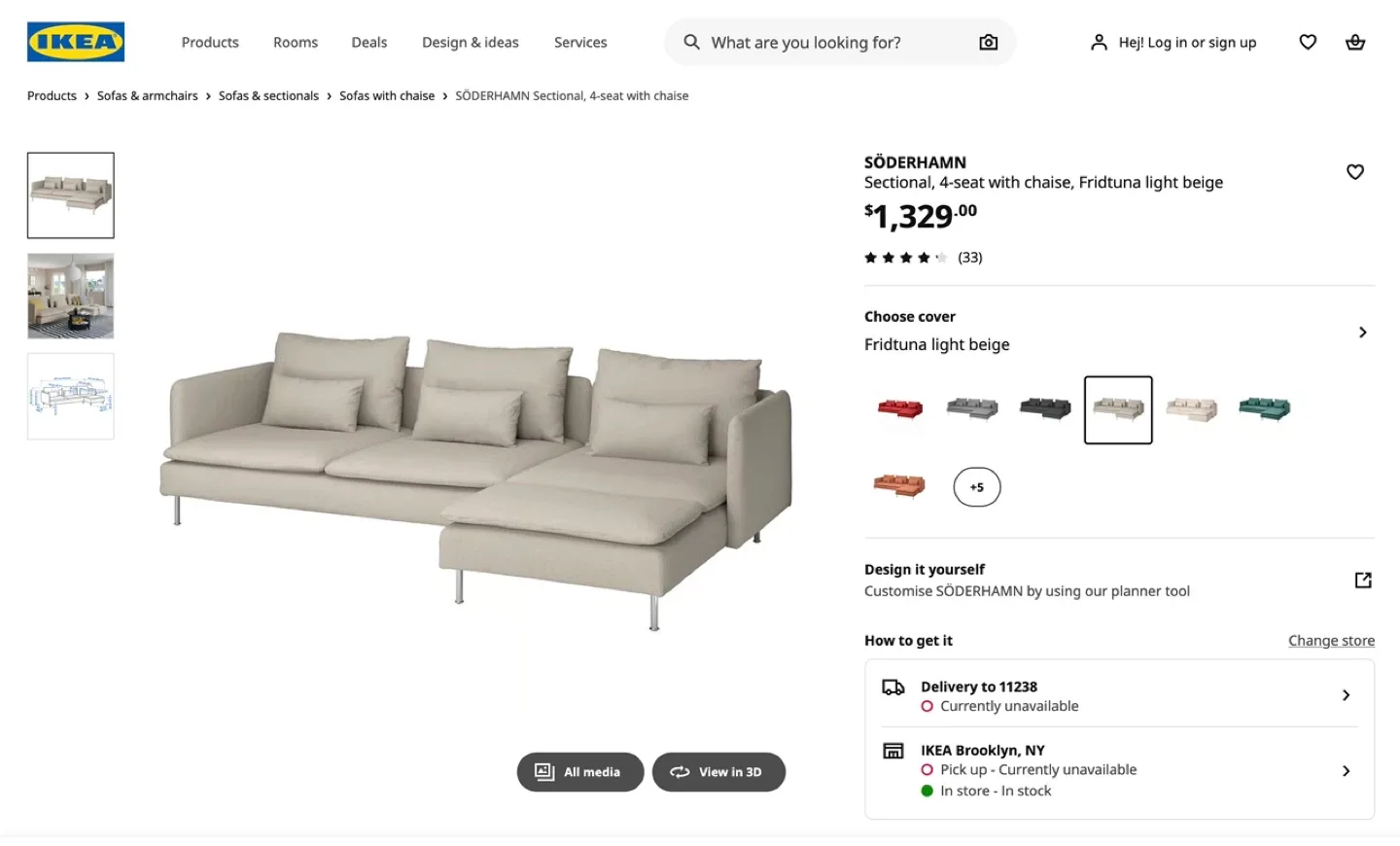 Sectional Sofa Soderhamn Large with Chaise image indicator(5)