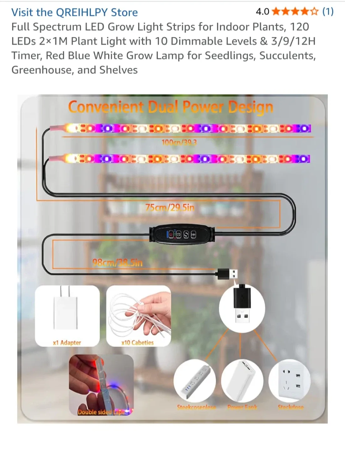 QREIHLPY LED Grow Light Strips - Indoor Plants image indicator(4)