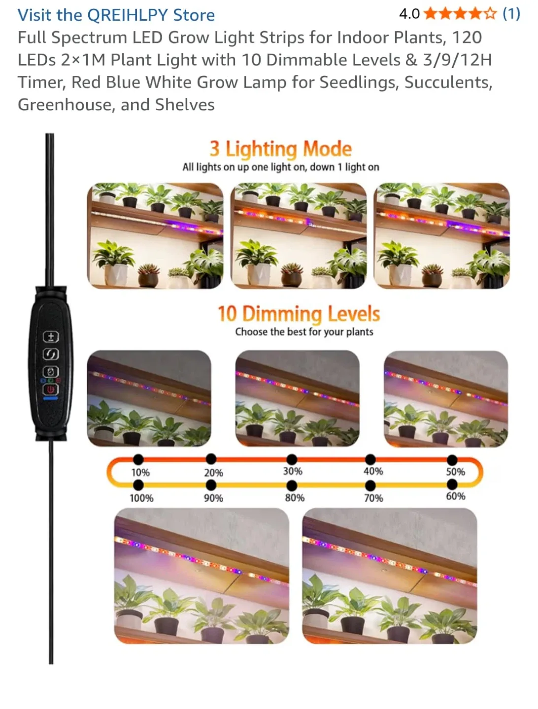 QREIHLPY LED Grow Light Strips - Indoor Plants image indicator(5)