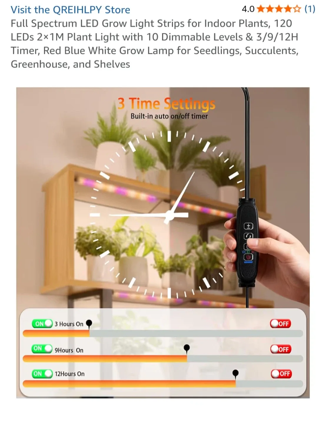 QREIHLPY LED Grow Light Strips - Indoor Plants image indicator(3)