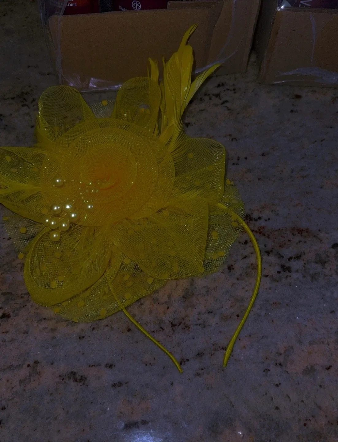 Yellow Flower Fascinator Headband