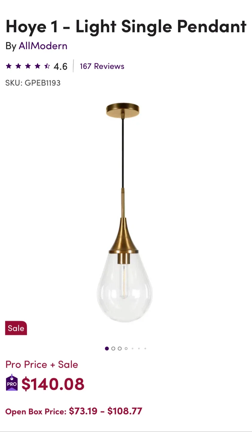 Two Single Pendant Lights