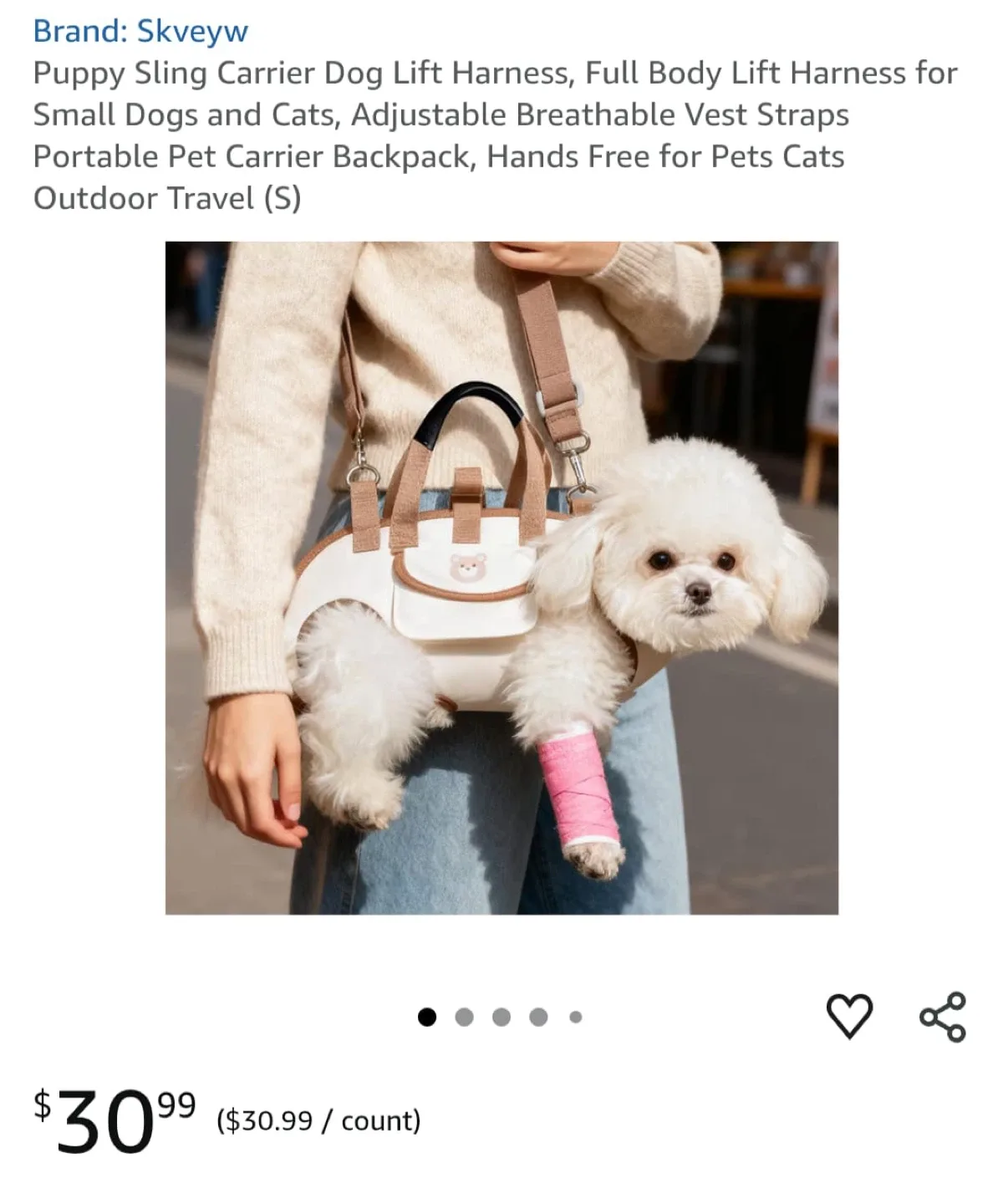 Skveyw Dog Lift Harness - Small Size