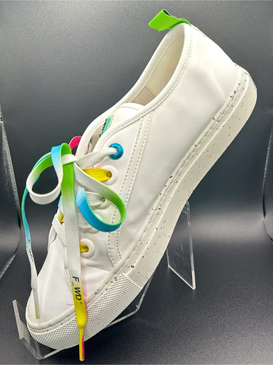Size 7.5 - F_WD White Sneakers with Rainbow Laces image indicator(5)